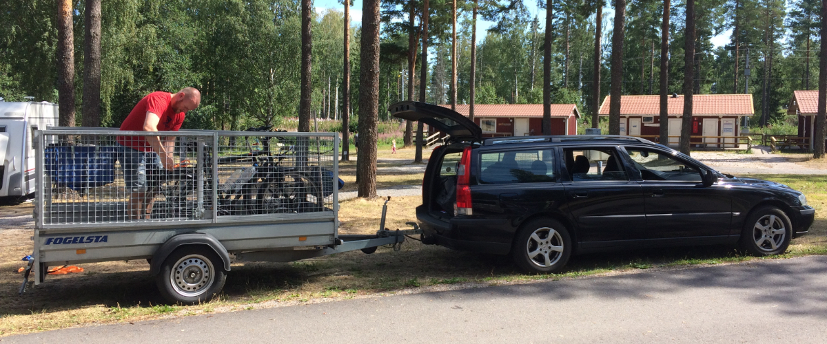 Auto die ons wegbracht naar de volgende camping